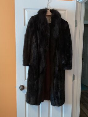 Long mink/wolf fur coat
